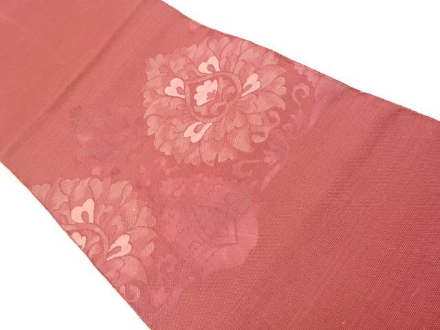 JAPANESE KIMONO / VINTAGE NAGOYA OBI / WOVEN ABSTRACT FLOWER